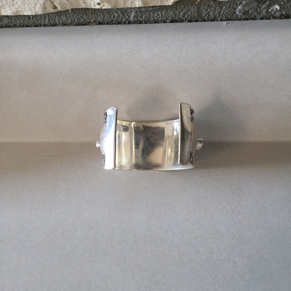 Charoite and Peridot Sterling Silver Large Cuff Adjustable Bracelet NEW - Picture 4 of 4